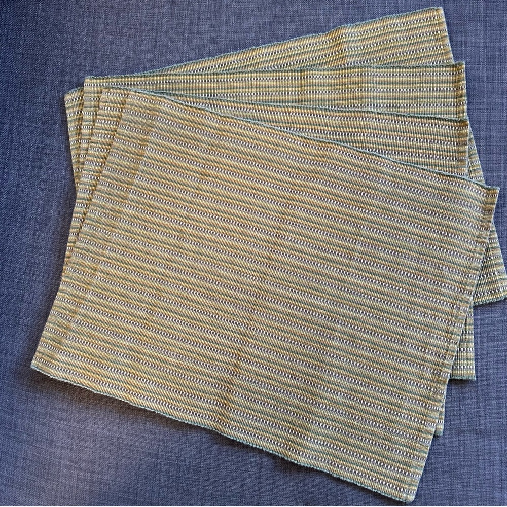 4-pcs Tight Woven Cotton Striped Placemats #1005258